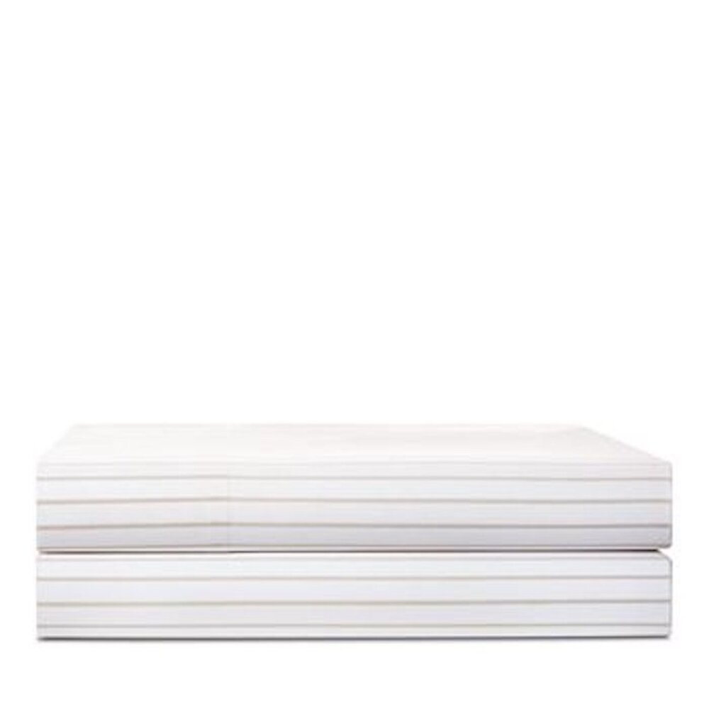 Ralph Lauren Prescott Stripe King Flat Sheet Vintage Silver